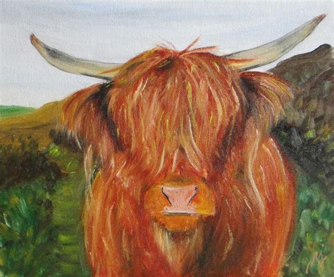 Oil Paintings by Maria J Jimenez : Highland Cow