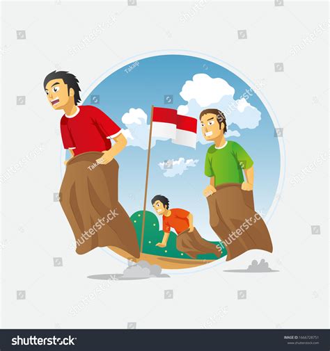 Lomba Balap Karung 17 Agustus Translate Stock Vector (Royalty Free ...