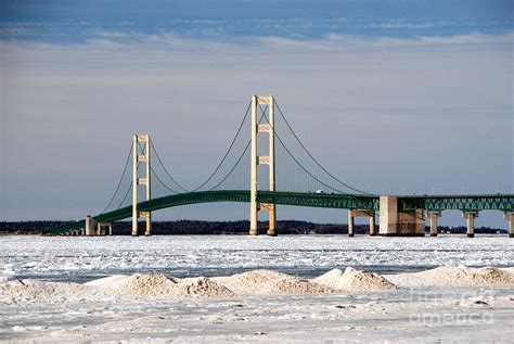 Mackinac Bridge in Winter Photograph by Grace Grogan - Pixels