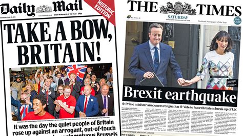 Newspaper headlines: 'New Britain' and Brexit 'earthquake'