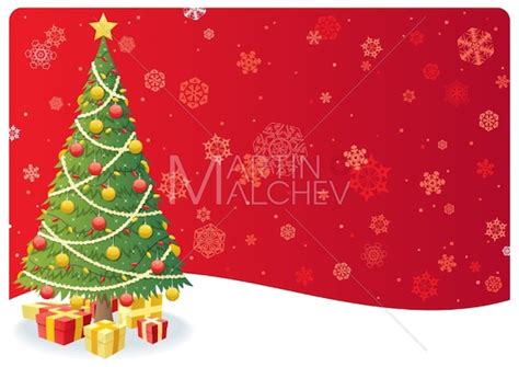 Christmas Tree Background Vector Cartoon Clipart | Etsy