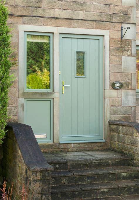 Chartwell green uPVC front door with side panels | Composite front door ...