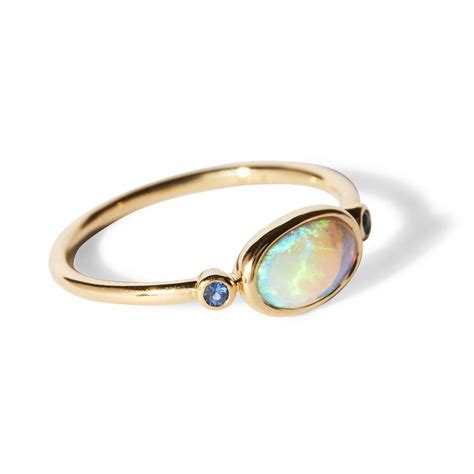 Blue Sapphire Opal Gold Ring – Curated Los Angeles