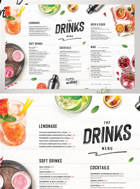 Drinks Menu Template PSD