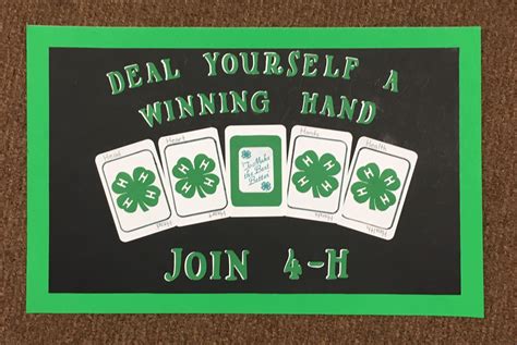 Deal Yourself A Winning Hand | 4-h poster ideas, 4 h clover, 4 h