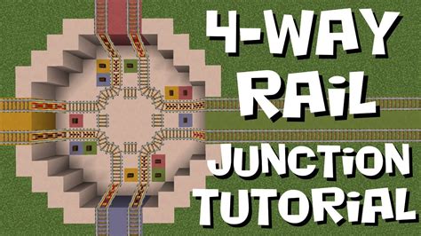 Four-Way Double Track Junction - Minecart Rail Minecraft Tutorial - YouTube