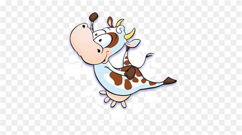 Cow Jumping Cartoon - Free Transparent PNG Clipart Images Download