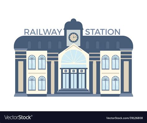 Railway station Royalty Free Vector Image - VectorStock