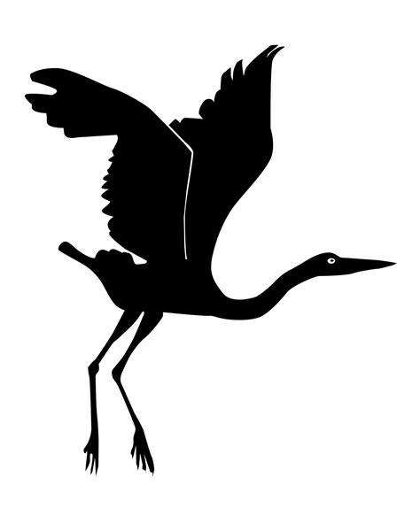 Black silhouette of a flying up heron on a white background 7724668 ...