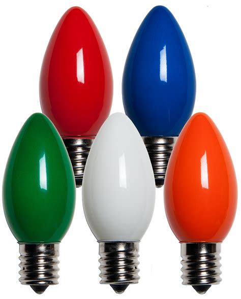 C9 Christmas Light Bulb - C9 Multicolor Christmas Light Bulbs, Opaque