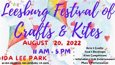 Leesburg Festival of Crafts & Kites | Ida Lee Recreation Center-Town of ...