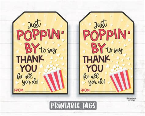 Just Popping By To Say Thanks Free Printable