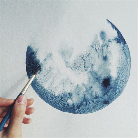 Moon Watercolor Painting at PaintingValley.com | Explore collection of ...