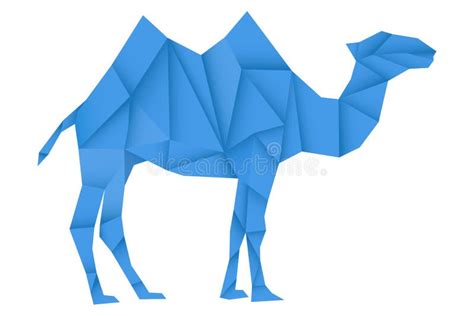 Blue camel. Polygonal stock vector. Illustration of triangle - 123438205