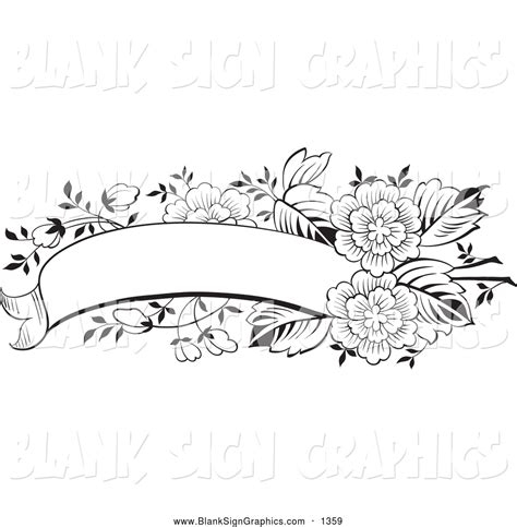 black and white flower banner clipart - Clip Art Library