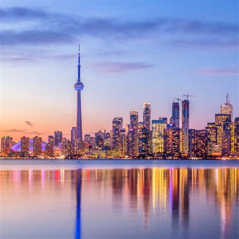 Toronto Skyline with purple light - Toronto, Ontario, Canada - YFC ...