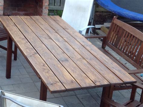 Rustic Decking Boards Table Top