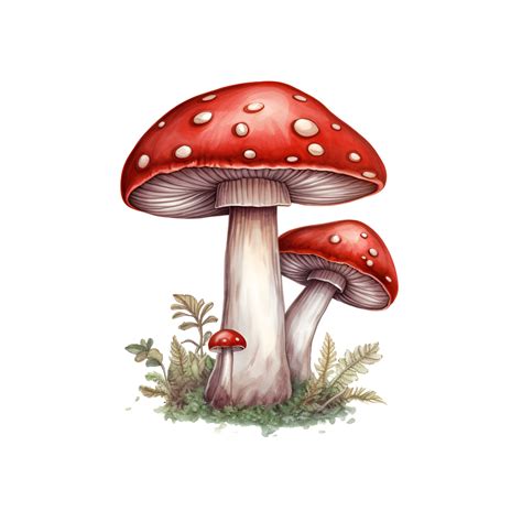 Mushroom Fungi Watercolor Clipart AI Generated 28192560 PNG