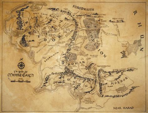 Lord Of Rings Middle Earth Map