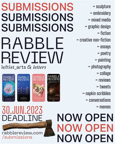 RABBLE REVIEW (SUBMISSIONS OPEN) (@rabble_review) / Twitter