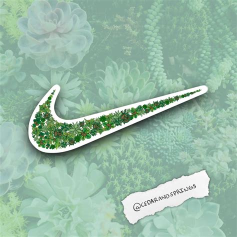 Succulent Nike Swoosh Sticker | Succulent stickers, Stickers custom ...