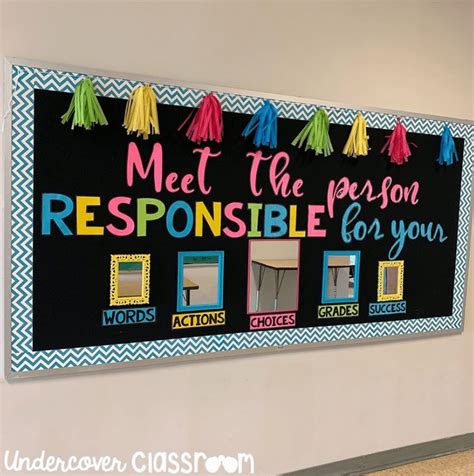 a bulletin board with colorful tassels on it