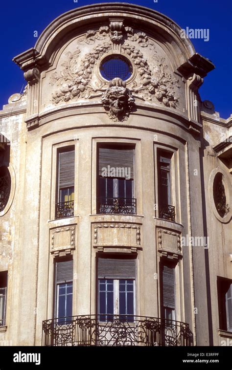 Art-deco facade of a building in Casablanca Morocco Stock Photo ...