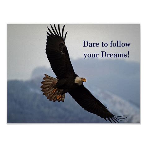 Soaring Bald Eagle Inspirational Quote Poster | Canvas quotes, Bald ...