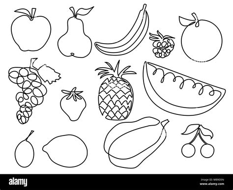 Abstract fruits one line drawing design Stock Vector Image & Art - Alamy