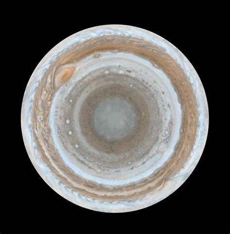 ESA - South polar stereographic projection of Jupiter seen from Cassini ...