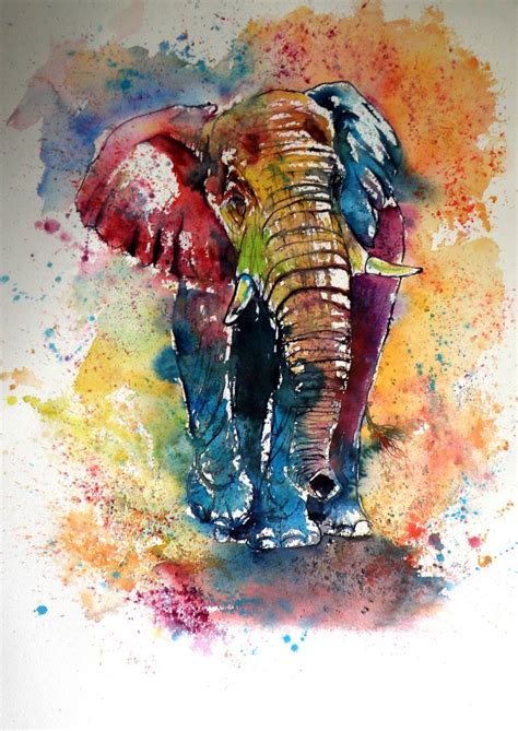 Funny elephant Painting by Kovacs Anna Brigitta | Saatchi Art