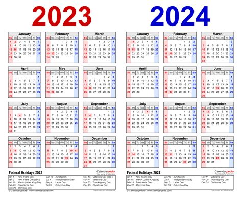 2023 To 2024 Calendar - 2024 Calendar Printable