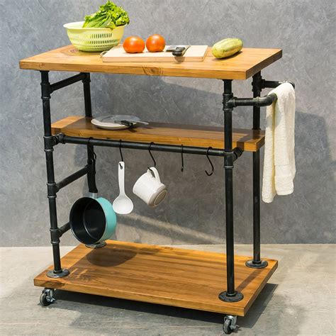 Industrial Portable Kitchen Coffee Carts for the Home Wine Bar Beverage ...