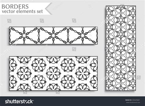 Black White Geometric Line Borders Patterns Stock Vector (Royalty Free ...