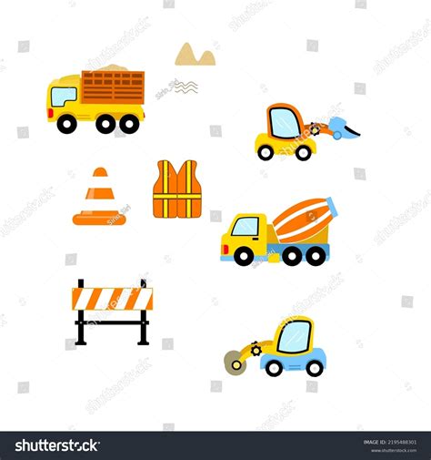 Construction Equipmentcartoon Construction Equipment Design Stock ...