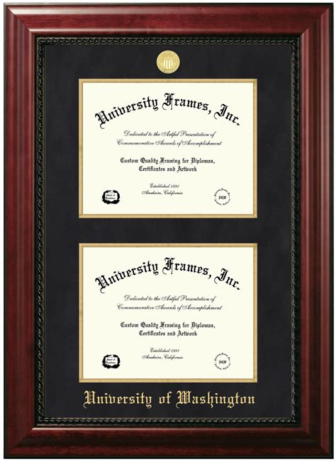 Looking for double certificate frames for the University of Washington ...