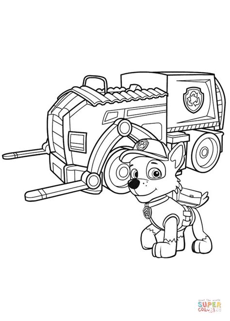 Paw Patrol Rocky's Recycling Truck coloring page | Free Printable ...