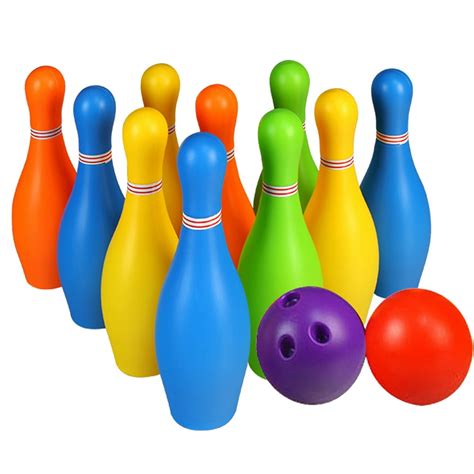 Kids Bowling Set, 10.3" x 10 Toy Bowling Pins and 2 Balls Birthday Gift ...