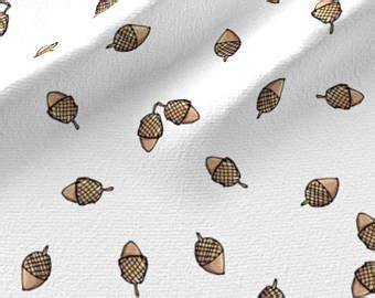 Acorns Fabric by the Yard Cotton Fall Knit Quilting Fabric Nature Acorn ...