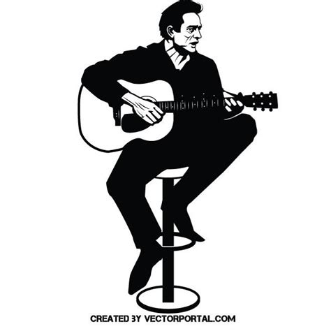 Singer Johnny Cash Royalty Free Stock SVG Vector and Clip Art