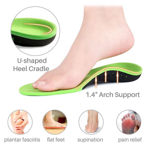 Kalevel Orthotic Arch Support Insoles Men Plantar Fasciitis Shoe ...