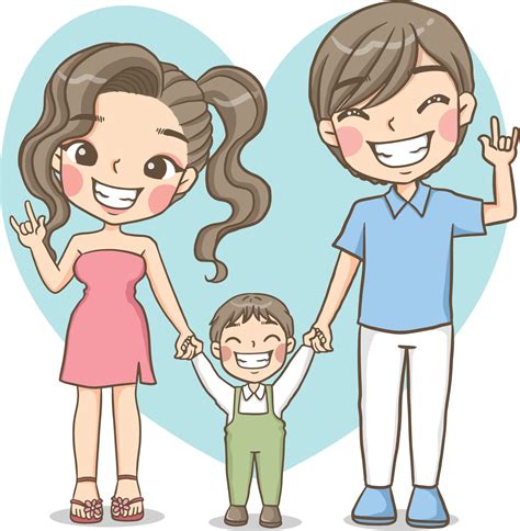 family father mother child happiness vector cartoon clipart 4717246 ...