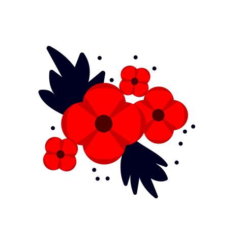 Vector illustration of a bright poppy flower. Anzac memorial day symbol ...