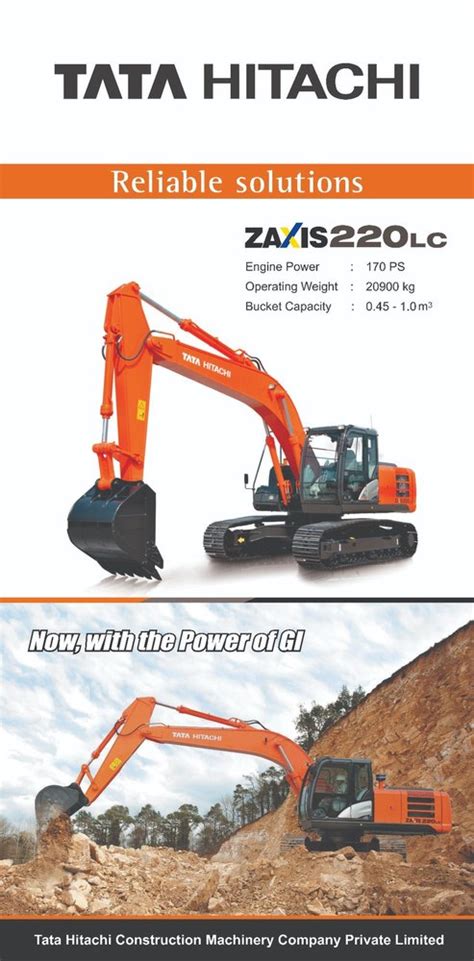 21,700 Kg Tata Hitachi Zaxis 220 LCM Construction Excavator, Maximum ...