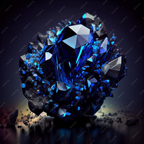 Premium Photo | Shiny crystal blue sapphire gem isolated on black ...