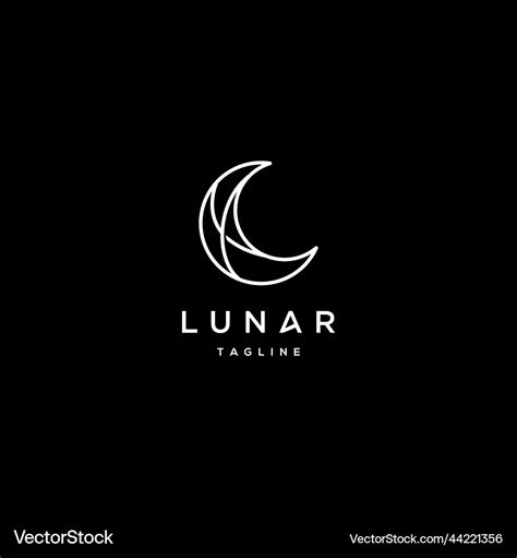 Elegant crescent moon and star logo design line Vector Image