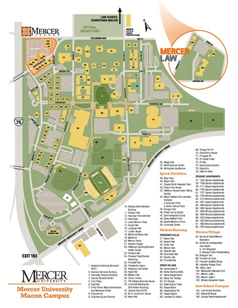 Mercer University Campus Map - Wynne Karlotte