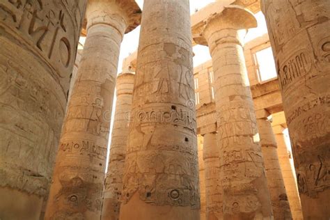 Columns of Karnak Temple stock image. Image of pharaoh - 68910595