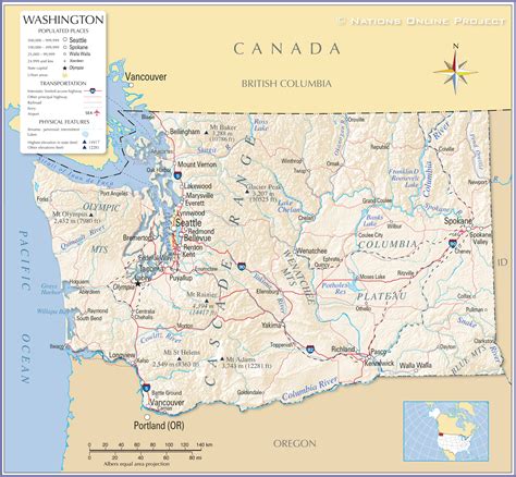 Washington State Map Printable