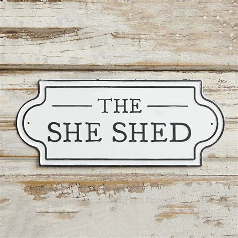 She Shed Metal Wall Sign | Antique Farmhouse